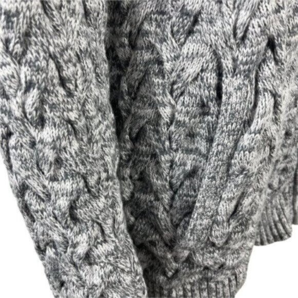 Lands’ End Drifter cable knit full zip gray sweater with pockets size L (14–16) - Picture 5 of 8